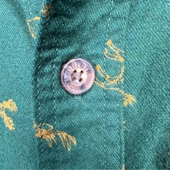 Duluth NEW! Green Moose Print Relaxed Fit Flannel Shirt Size Large - Picture 7 of 11